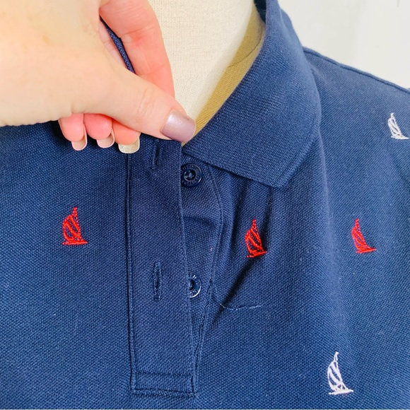 Nautica Navy Embroidered Logo Polo Shirt LARGE 3586 - Picture 9 of 9